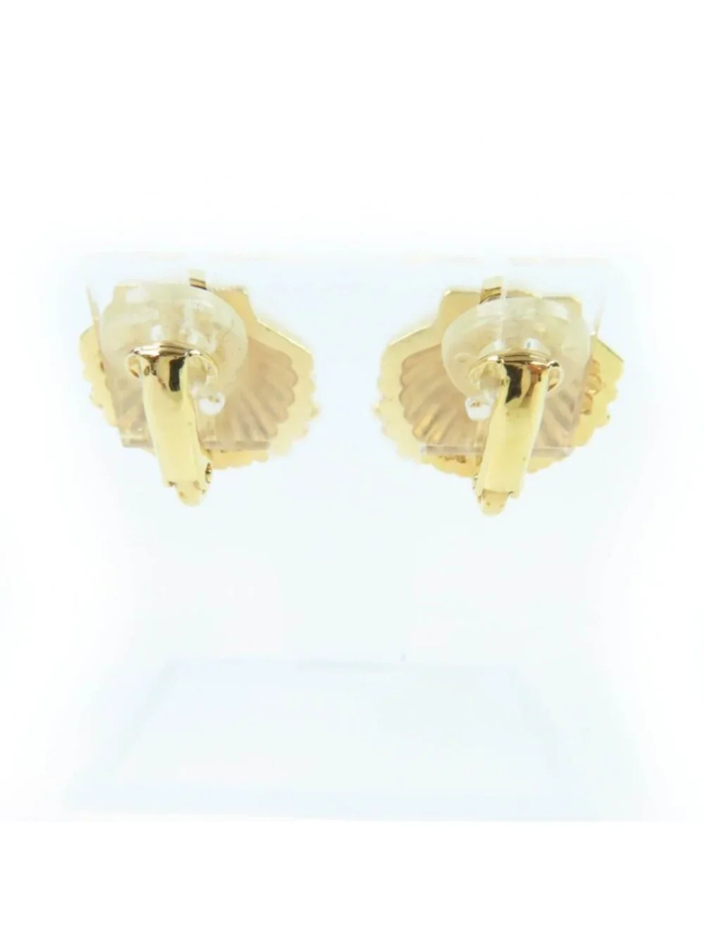 Chanel CC Logo Rhinestone Shell Earring